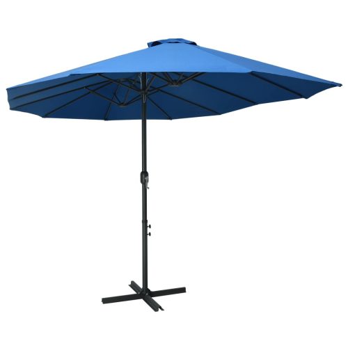 Vanjski suncobran s aluminijskim stupom 460 x 270 cm plavi