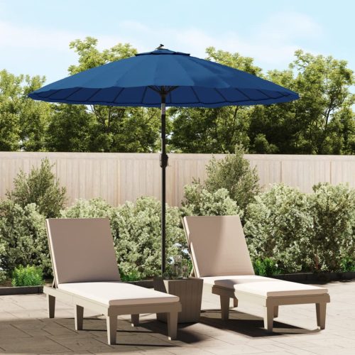 Vanjski suncobran s aluminijskim stupom 270 cm azurnoplavi