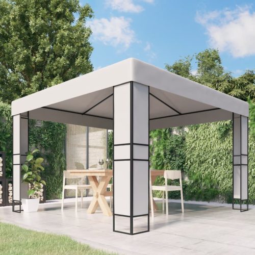 Sjenica s dvostrukim krovom 3 x 3 m bijela