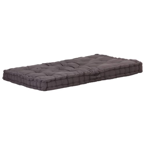 Paletni podni jastuk pamučni 120 x 80 x 10 cm antracit