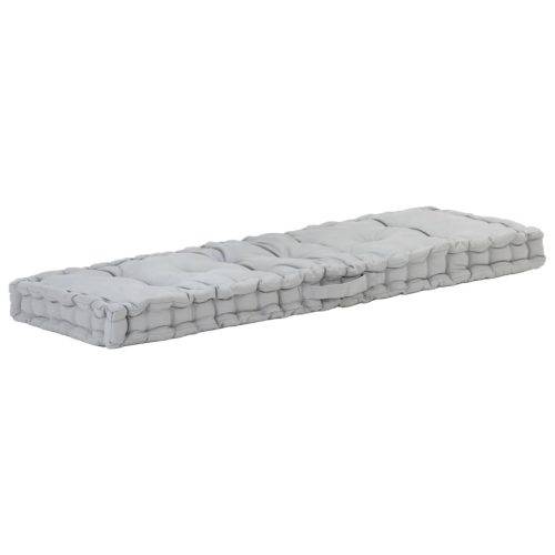 Paletni podni jastuk pamučni 120 x 40 x 7 cm sivi