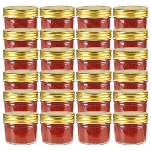 Staklenke za džem sa zlatnim poklopcima 24 kom 110 ml