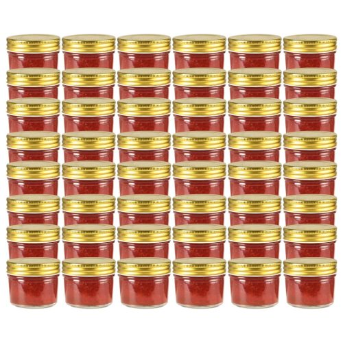 Staklenke za džem sa zlatnim poklopcima 48 kom 110 ml