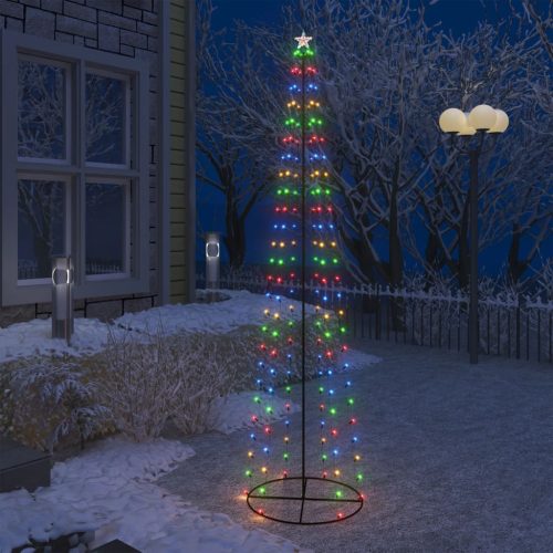 Ukrasno stožasto božićno drvce šareno 136 LED žarulja 70x240 cm