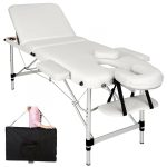   Discontmania 3-zonski aluminijski masažni stol - bijele boje 