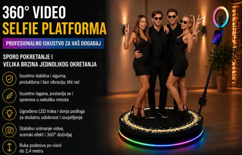 Selfie foto/video stanica 360, za 4 osobe, Photo Booth