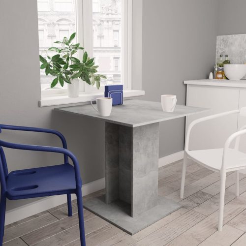 Blagovaonski stol siva boja betona 80 x 80 x 75 cm od iverice
