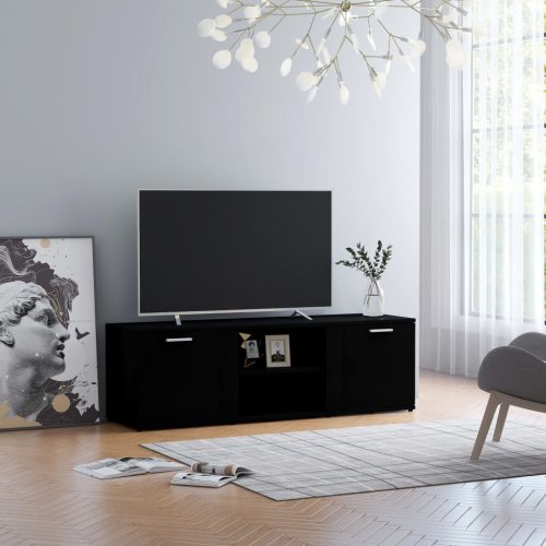 TV ormarić crni 120 x 34 x 37 cm od konstruiranog drva