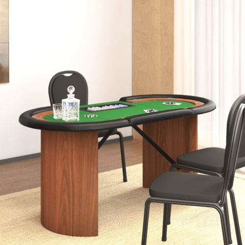 Stol za poker za 10 igrača držač za žetone zeleni 160x80x75 cm