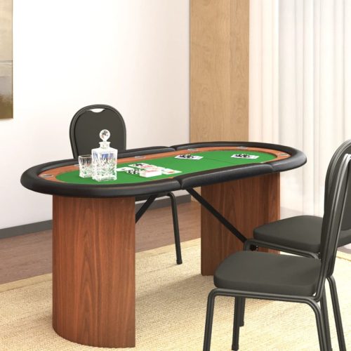 Stol za poker za 10 igrača zeleni 160 x 80 x 75 cm