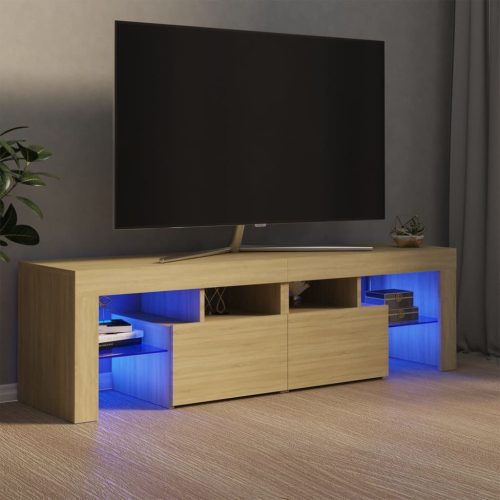 TV ormarić s LED svjetlima boja hrasta sonome 140x36,5x40 cm