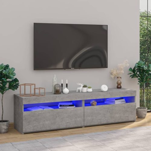 TV ormarići s LED svjetlima 2 kom boja betona 75 x 35 x 40 cm