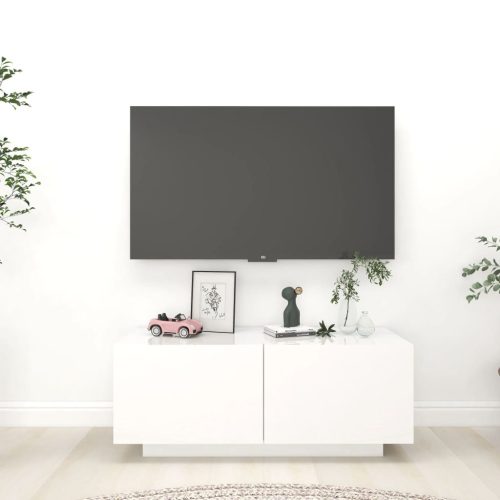 TV ormarić sjajni bijeli 100 x 35 x 40 cm od konstruiranog drva