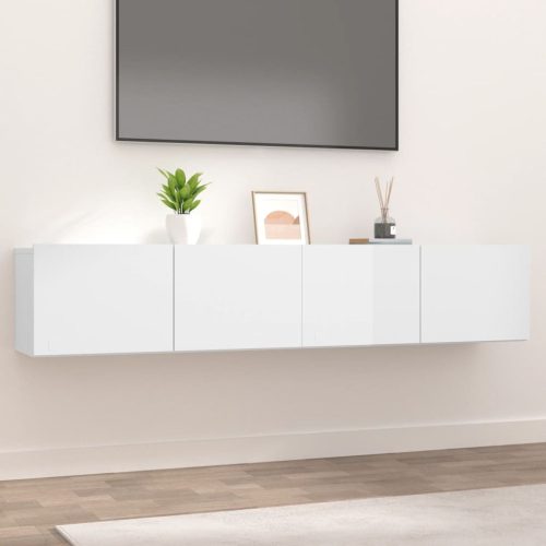 TV ormarić 2 kom sjajni bijeli 80x30x30 cm konstruirano drvo