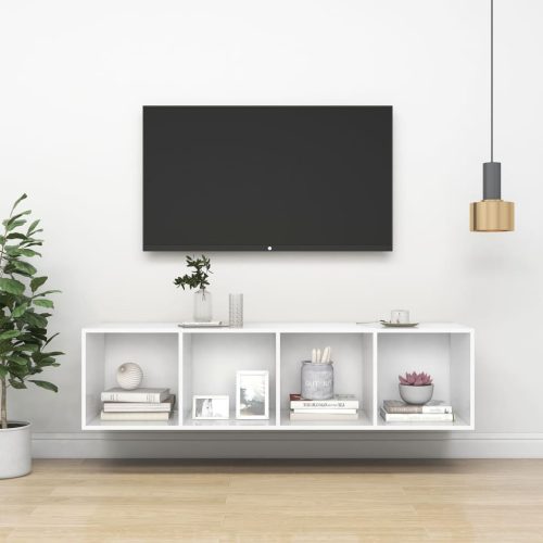 Zidni TV ormarić bijeli 37 x 37 x 142,5 cm konstruirano drvo
