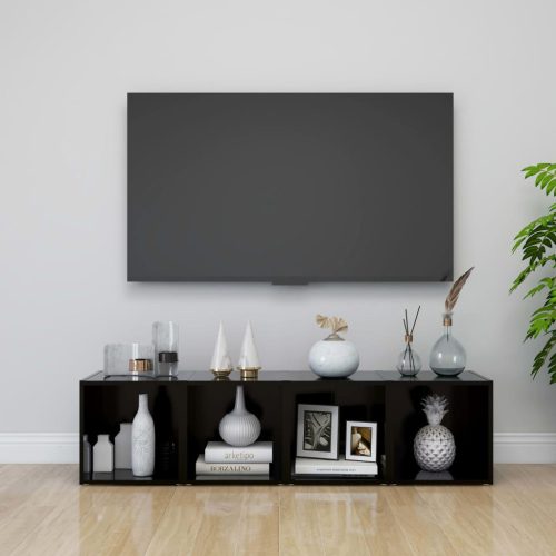 TV ormarići 4 kom crni 37 x 35 x 37 cm konstruirano drvo