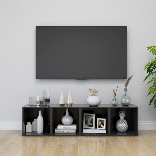 TV ormarići 4 kom sivi 37 x 35 x 37 cm konstruirano drvo