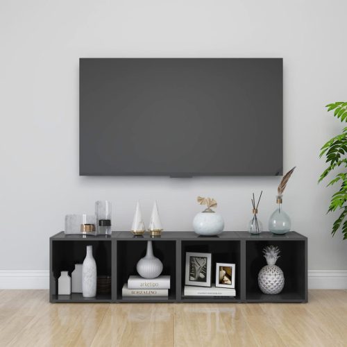 TV ormarići 4 kom sjajni sivi 37 x 35 x 37 cm konstruirano drvo