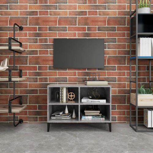 TV ormarić s metalnim nogama siva boja betona 69,5 x 30 x 50 cm