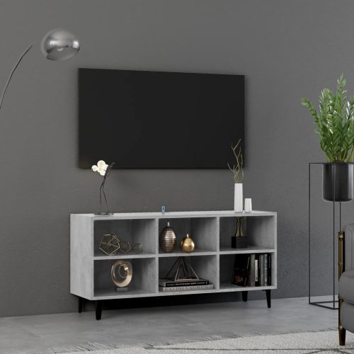TV ormarić s metalnim nogama siva boja betona 103,5x30x50 cm