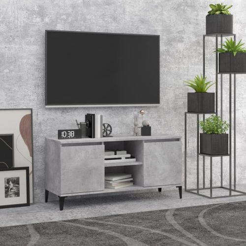 TV ormarić s metalnim nogama siva boja betona 103,5x35x50 cm