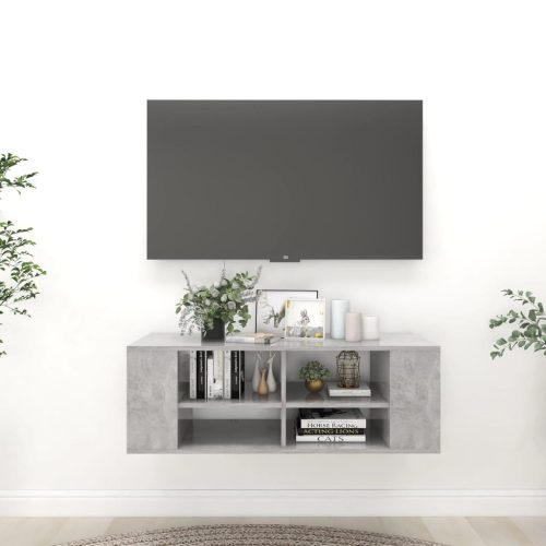 Zidni TV ormarić boja betona 102 x 35 x 35 cm konstruirano drvo