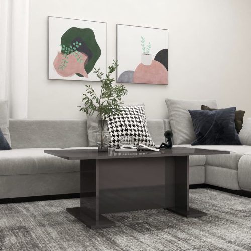 Stolić za kavu visoki sjaj sivi 103,5 x 60 x 40 cm od iverice