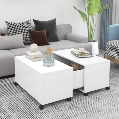 Stolić za kavu bijeli 75 x 75 x 38 cm od iverice