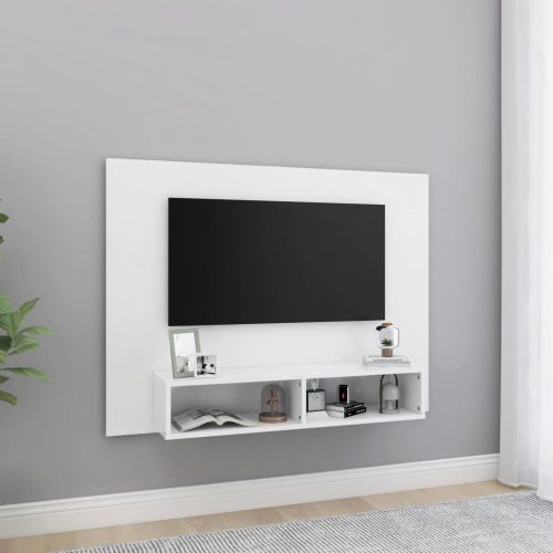 Zidni TV ormarić bijeli 120 x 23,5 x 90 cm konstruirano drvo