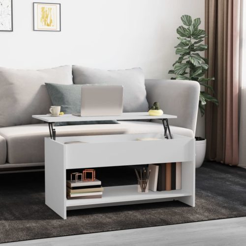 Stolić za kavu bijeli 102x50x52,5 cm od konstruiranog drva