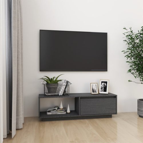 TV ormarić sivi 110 x 30 x 33,5 cm od masivne borovine