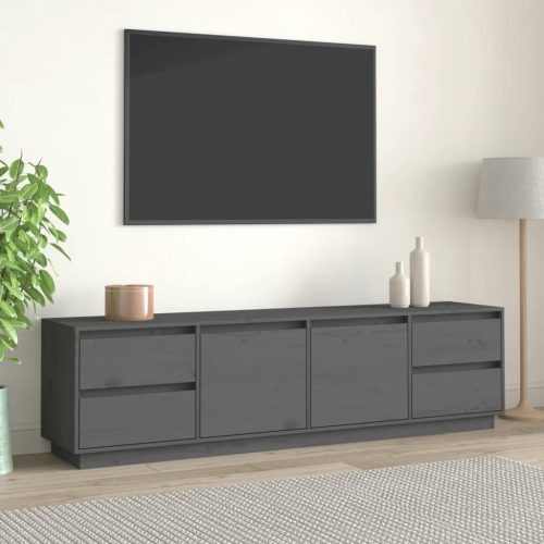 TV ormarić sivi 176 x 37 x 47,5 cm od masivne borovine