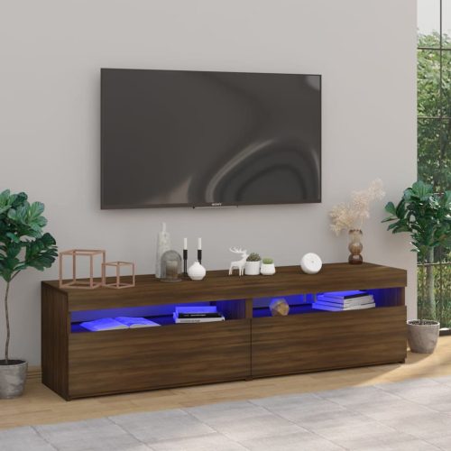 TV ormarić s LED svjetlima 2 kom boja smeđeg hrasta 75x35x40 cm