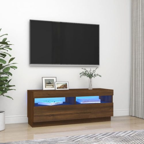 TV ormarić s LED svjetlima boja smeđeg hrasta 100 x 35 x 40 cm