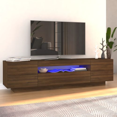 TV ormarić s LED svjetlima boja smeđeg hrasta 160 x 35 x 40 cm