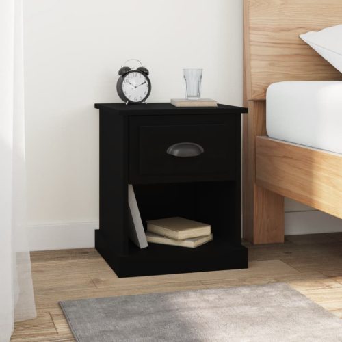 Noćni ormarići 2 kom crni 39 x 39 x 47,5 cm konstruirano drvo