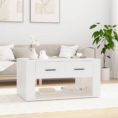 Stolić za kavu bijeli 80 x 50 x 40 cm od konstruiranog drva