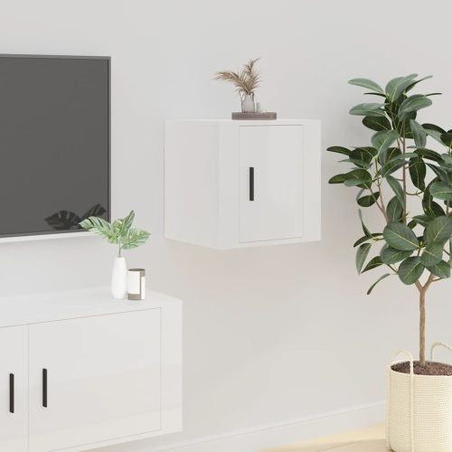 Zidni TV ormarić bijeli visokog sjaja 40x34,5x40 cm
