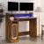 Radni stol s LED svjetlima boja hrasta 97 x 45 x 90 cm drveni