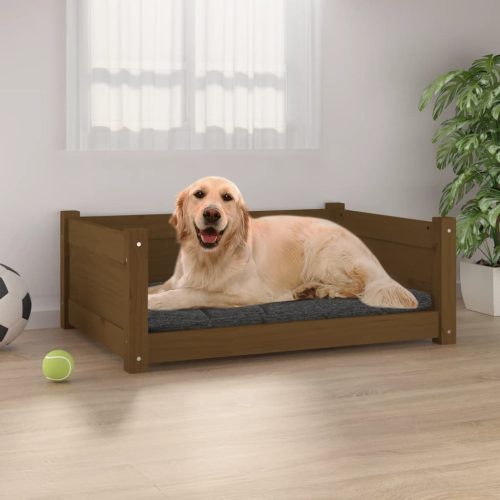 Krevet za pse boja meda 75,5x55,5x28 cm od masivne borovine