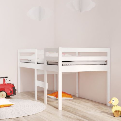 Visoki krevet bijeli 75 x 190 cm od masivne borovine