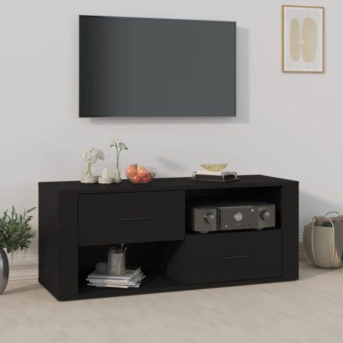 TV ormarić crni 100 x 35 x 40 cm od konstruiranog drva