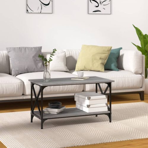 Stolić za kavu sonoma sivi 80x45x45 cm od drva i željeza