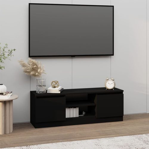 TV ormarić s vratima crni 102 x 30 x 36 cm