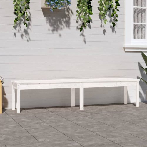 Vrtna klupa s 2 sjedala bijela 203,5x44x45 cm masivna borovina