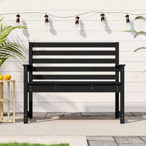 Vrtna klupa crna 109 x 48 x 91,5 cm od masivne borovine