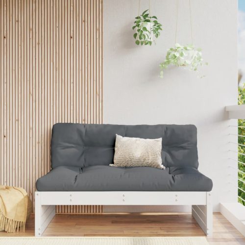 Srednja vrtna sofa bijela 120 x 80 cm od masivne borovine