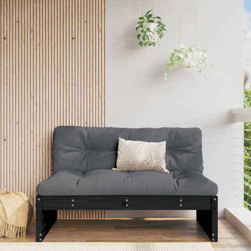 Srednja sofa crni 120x80 cm od masivne borovine