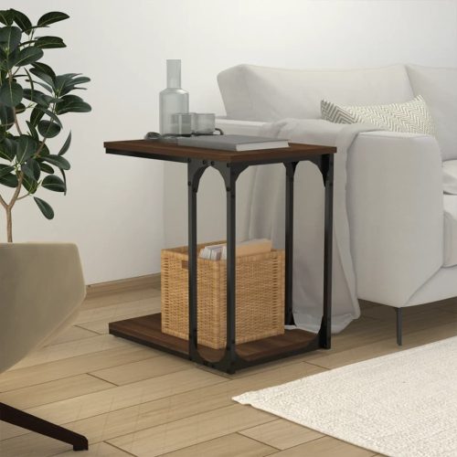 Bočni stolić boja smeđeg hrasta 50x35x52 cm konstruirano drvo