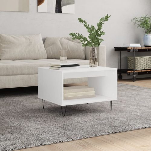 Stolić za kavu bijeli 60 x 50 x 40 cm od konstruiranog drva
